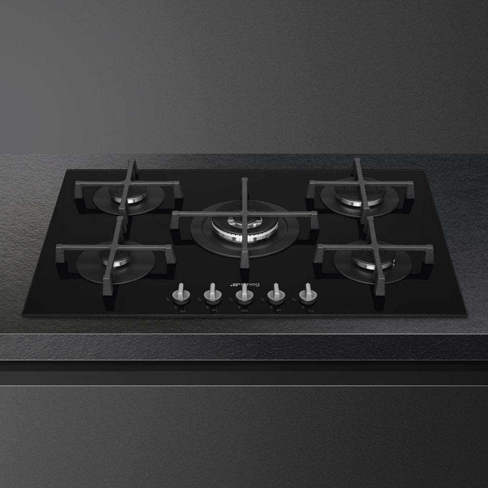 Smeg Pv N Cm Burner Gas On Glass Hob Black Appliance City