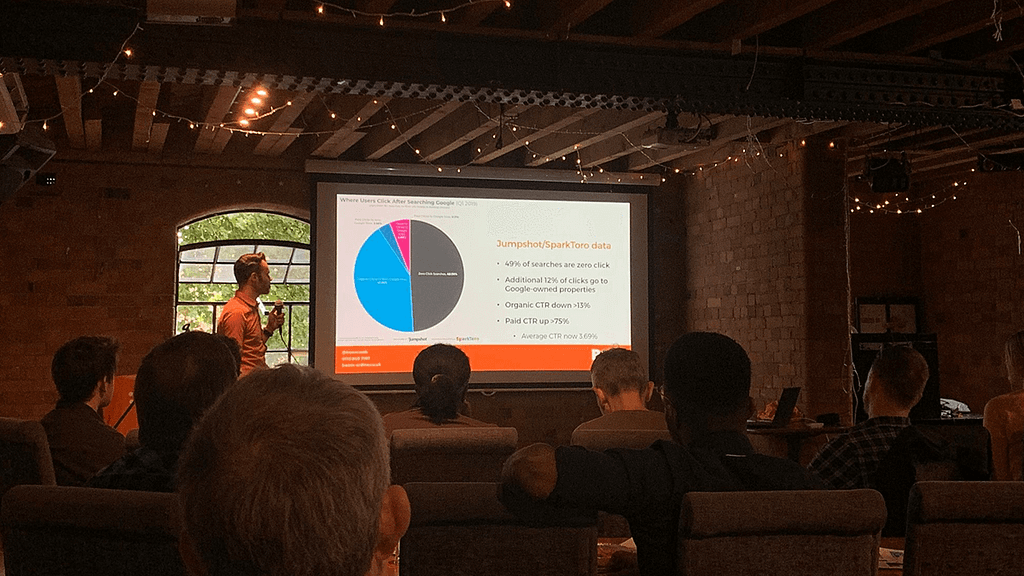 Ian at drink digital marketing meetup