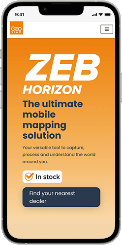 GeoSLAM web design on mobile