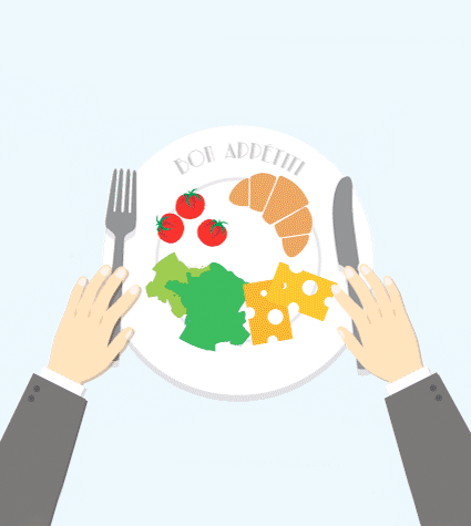 Plate of food in France