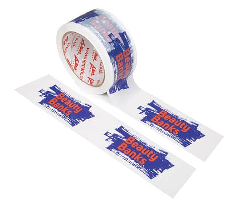Polypropylene Custom Printed Tape | Colours - 2 (Blue, Red) | Positive Print