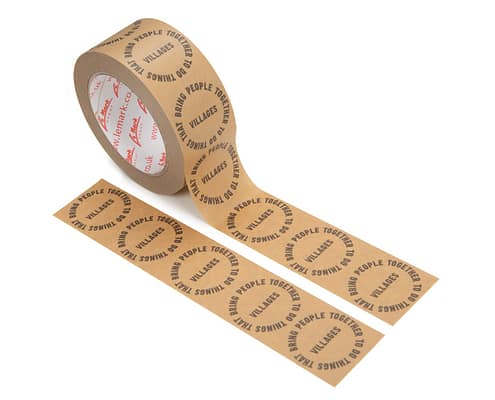 Printed Paper Tape | Colours - 1 (Black), with natural brown base material | Positive Print