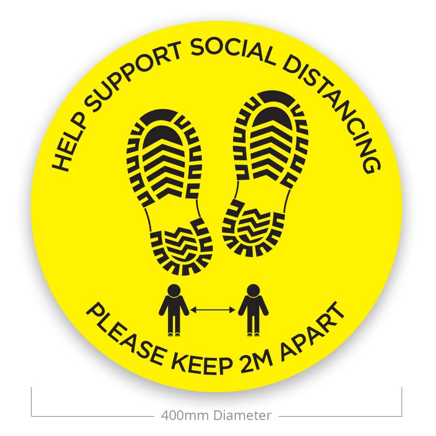 Social Distance Floor Stickers Yellow Arrow Social Distancing Cov id 