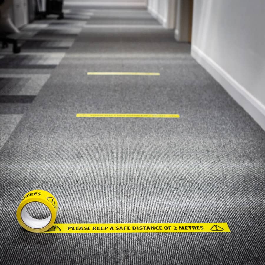 Social Distance Floor Marking Tape Keep A Safe Distance on the office