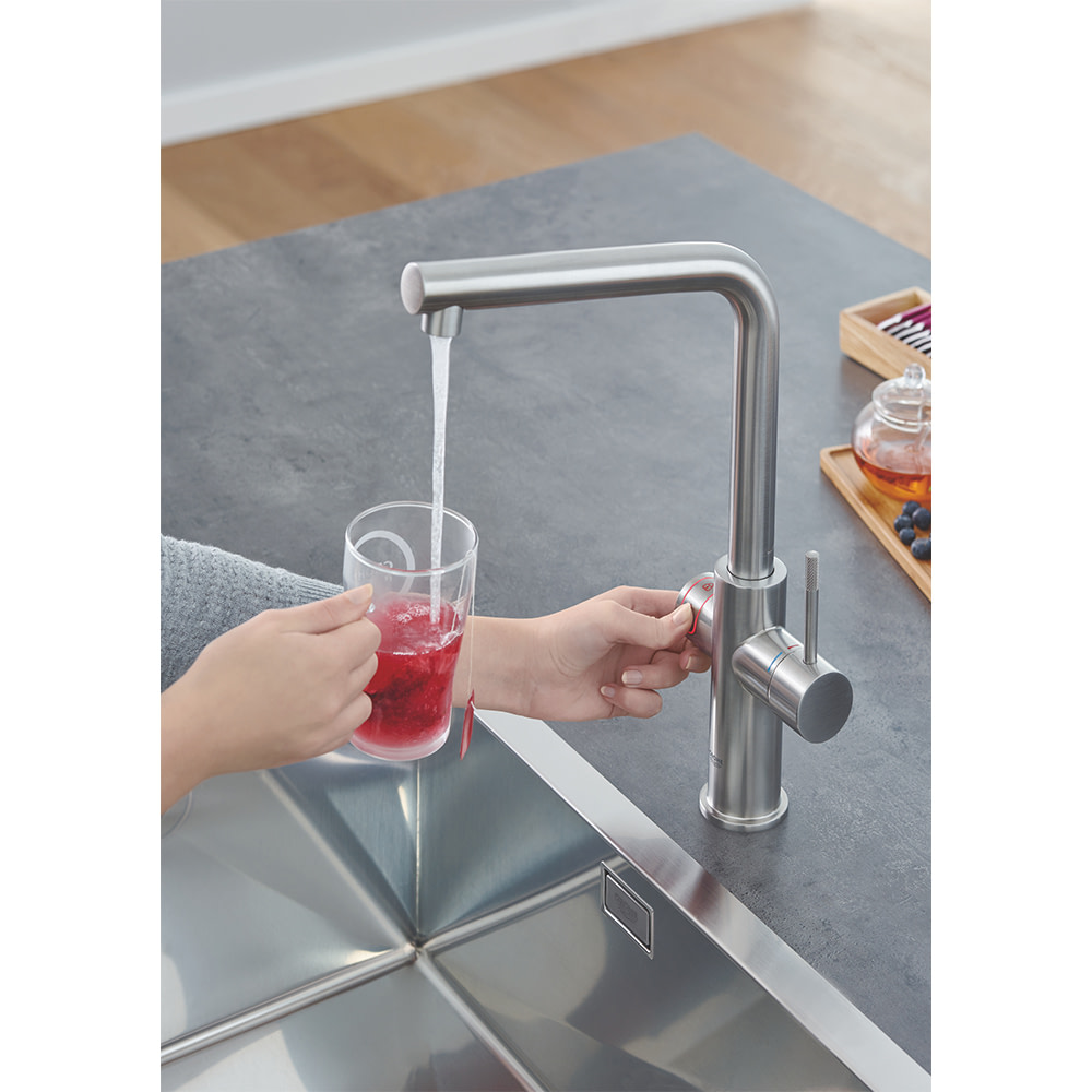 Grohe 30340dc1 Red Duo Instant Boiling Water Kitchen Tap And L Size