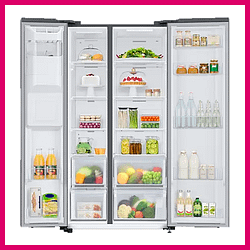 Open American style fridge freezer