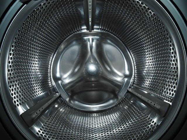 close up shot of a washing machine drum