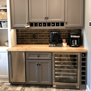 Drink station with wine cooler