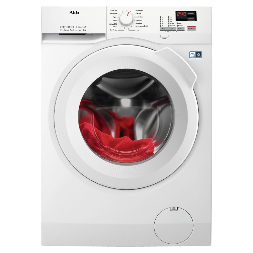 aeg 6000 series prosense 8kg washing machine