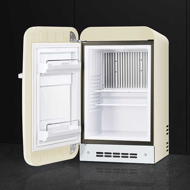 Smeg FAB5LPK 40cm Retro Mini Bar Fridge Left Hand Hinge PINK Appliance City