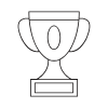 Line drawing of a trophy finished in grey