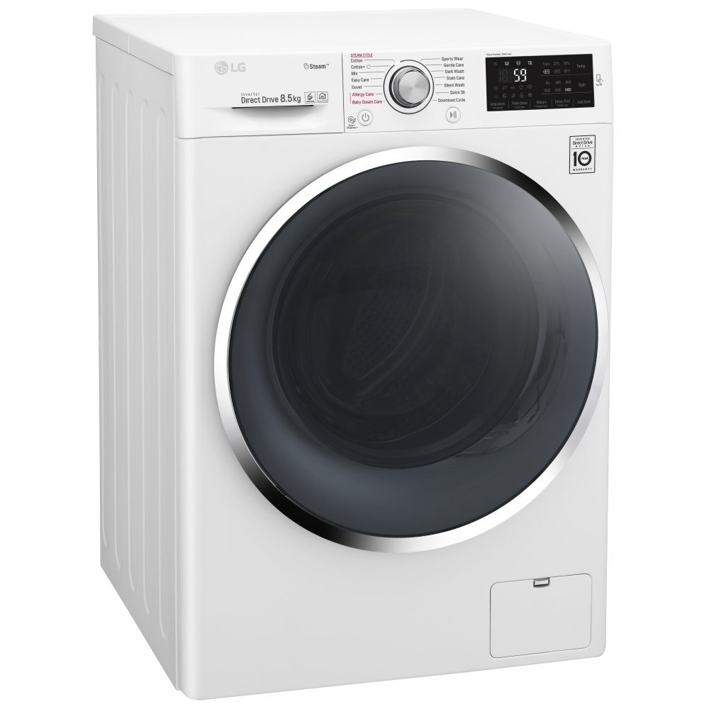Fácil baño Casa LG F4J6EY2W 8.5kg Direct Drive Steam Washing Machine 1400rpm - WHITE -  Appliance City
