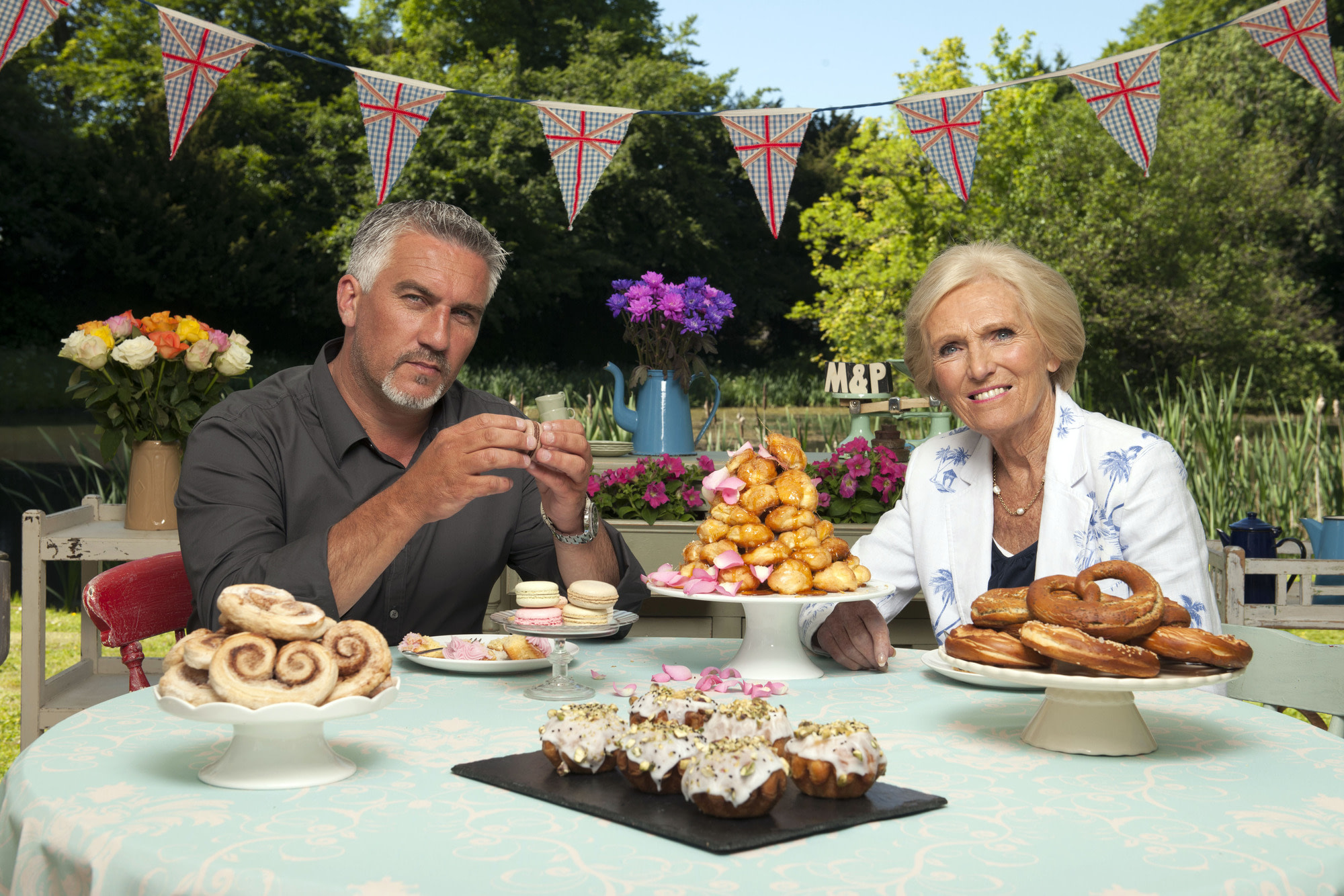 Programme Name: Great British Bake Off - TX: n/a - Episode: n/a (No. n/a) - Embargoed for publication until: 13/08/2013 - Picture Shows: Paul Hollywood, Mary Berry - (C) Love Productions - Photographer: Des Willie