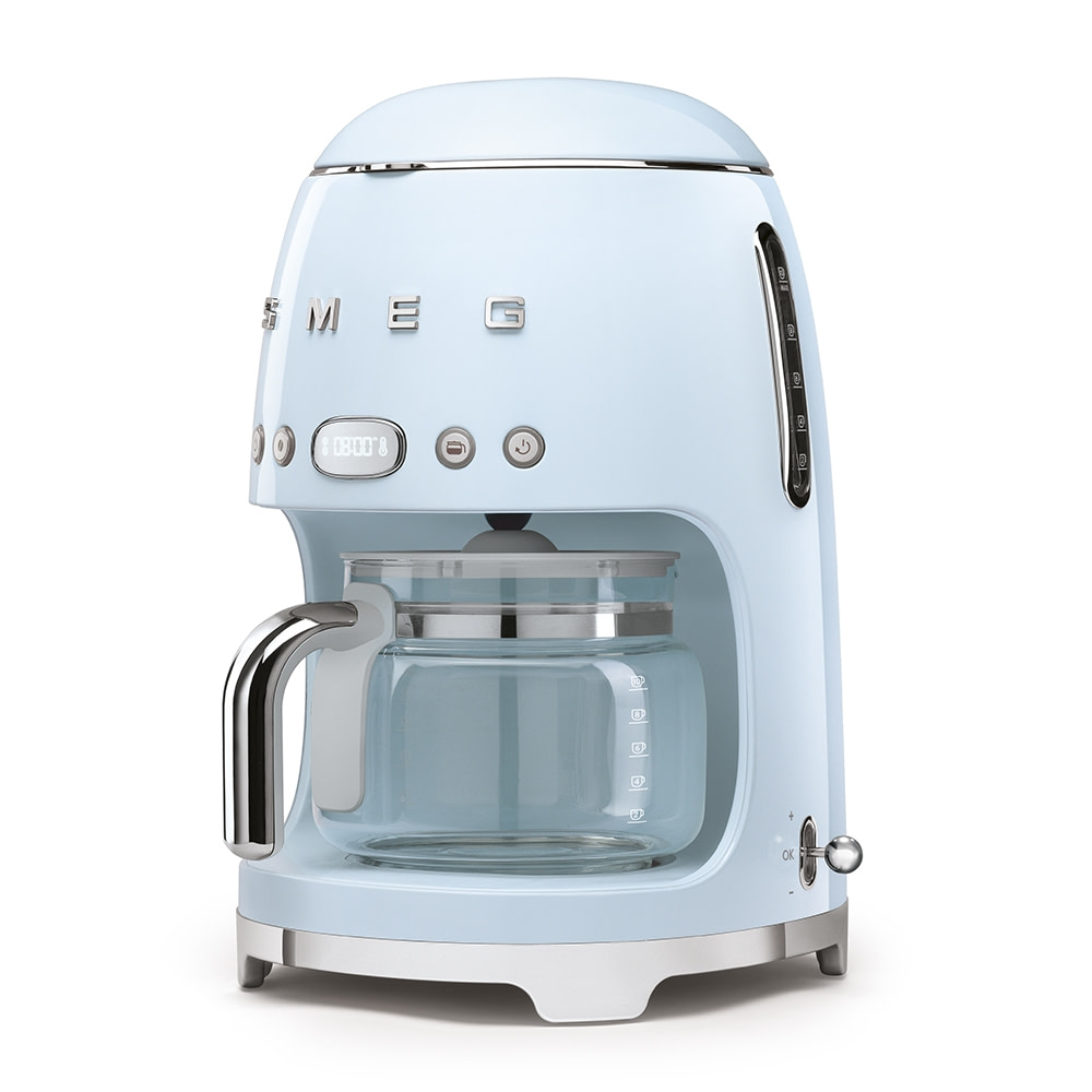 Smeg DCF01PBUK Freestanding Retro Drip Coffee Machine PASTEL BLUE Appliance City