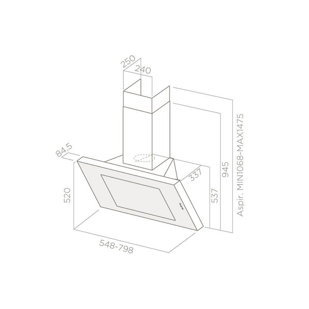 Elica Elektra Hp80 80cm Decorative Chimney Hood Stainless Steel Appliance City