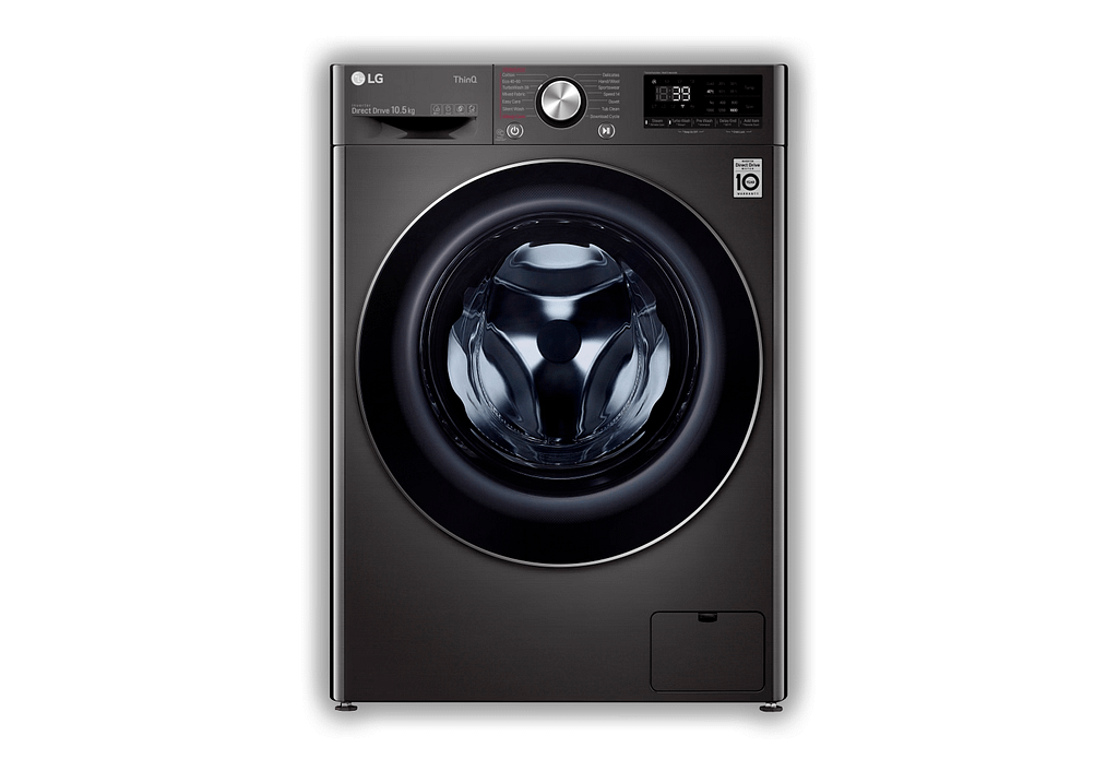 LG F6V1010BTSE 10.5kg Steam Washing Machine – BLACK STEEL