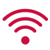 Red icon of WiFi