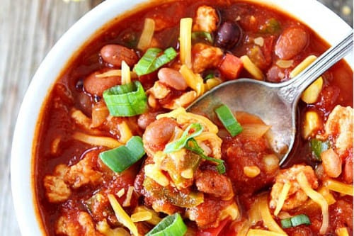 Slow cooker turkey chili