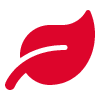 Red icon of a leaf to represent energy efficiency