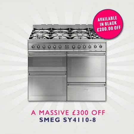 Smeg Range Cooker Deals | £300 off the SY4110-8 £200 off the SY4110BL-8