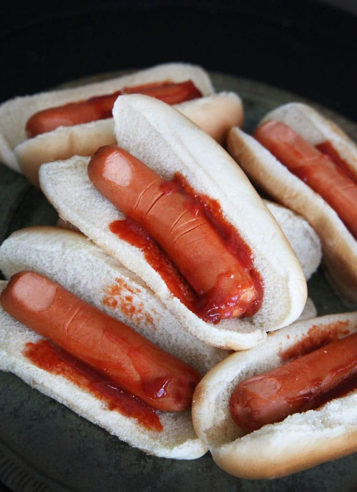 Appliance City - Recipes - Severed Fingers on a Bun (Hot Dogs)