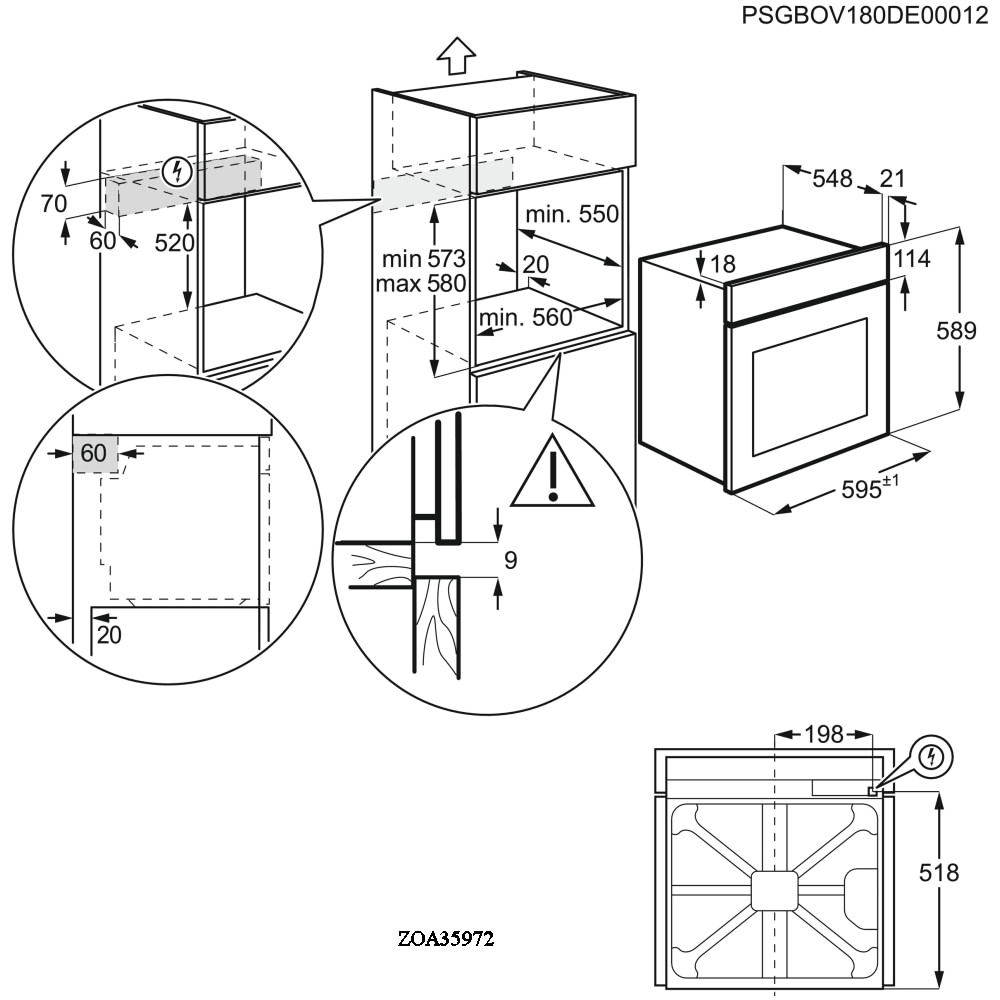 Zanussi ZOA35972XK Built In Single Multifunction Oven STAINLESS STEEL