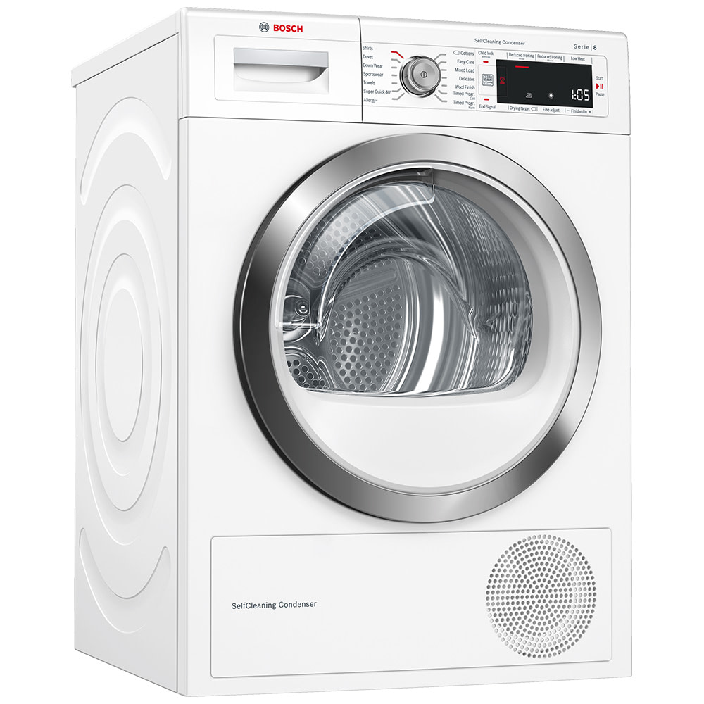 Bosch WAYH8790GB Freestanding Washing Machine with Home Connect, 9kg Load, A+++ Energy Rating, 1400rpm Spin, White