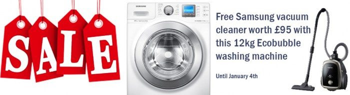 Samsung washing machine with free vacuum cleaner