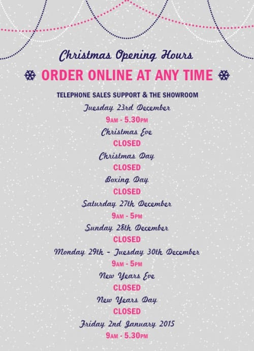 Appliancre City Sales Support & Showroom Christmas Opening Hours