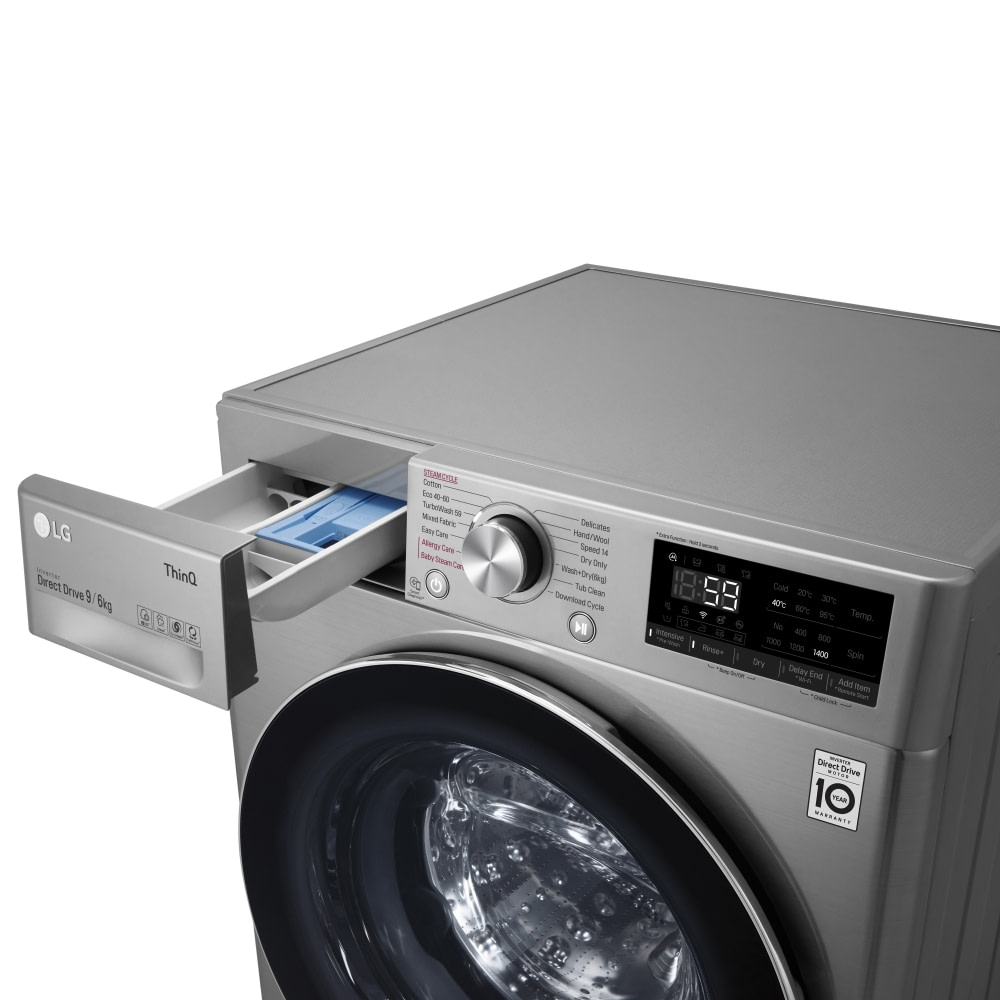 LG FWV796STSE 9kg/6kg Direct Drive Steam Washer Dryer - GRAPHITE