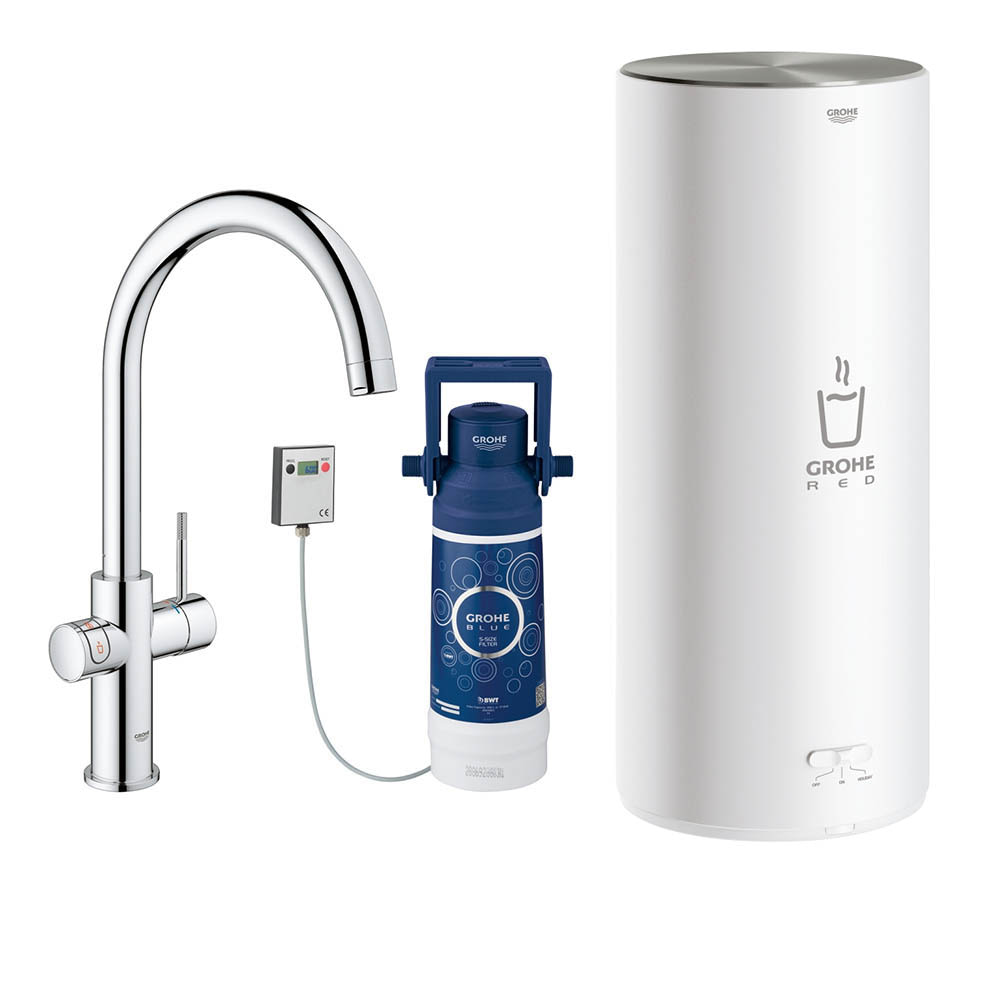 Grohe 30328001 Red Duo Instant Boiling Water Tap and L Size Boiler - CHROME  - Appliance City