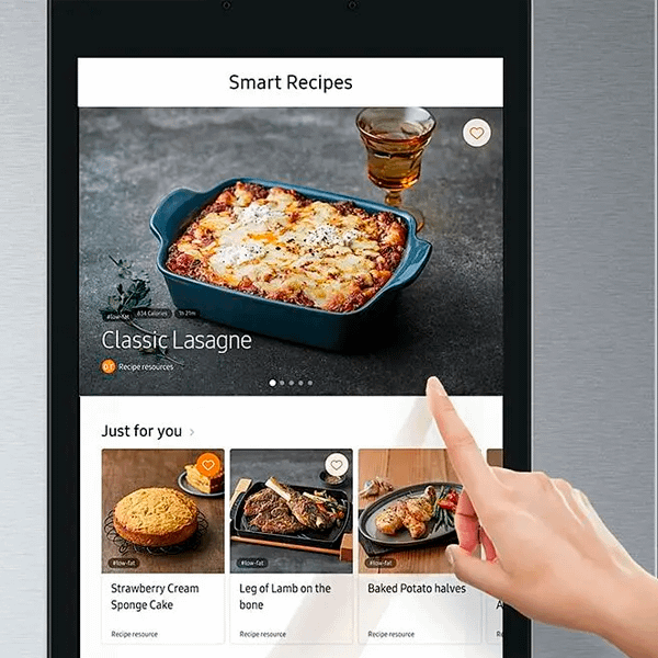 Samsung Smart Recipes on Family Hub screen