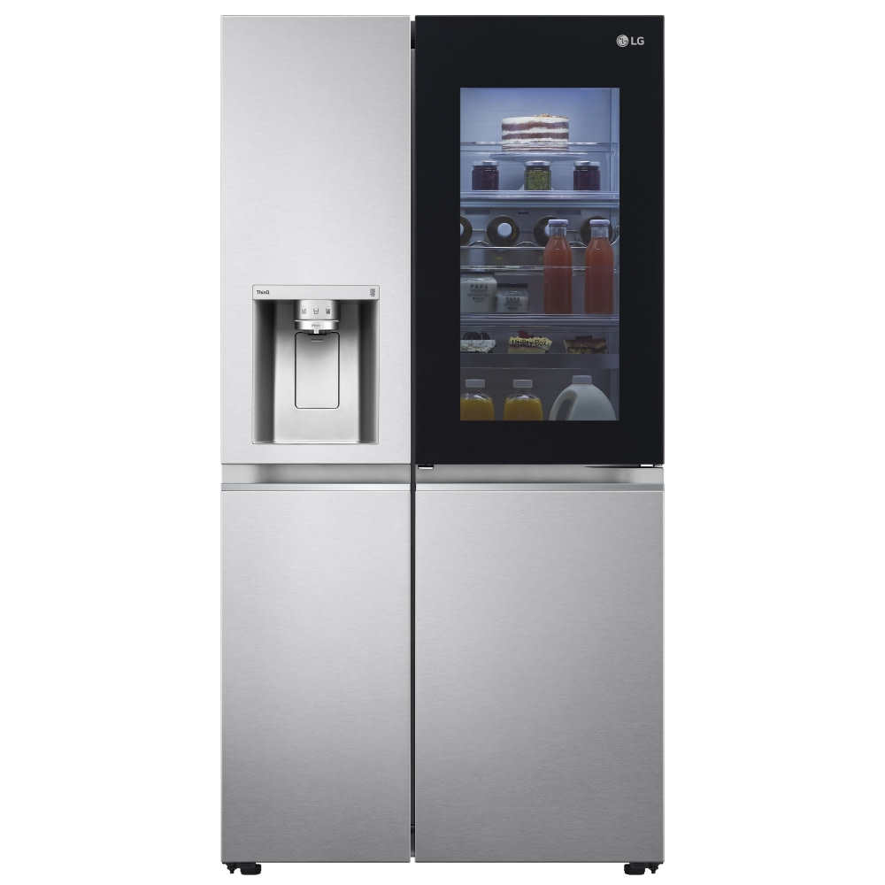 LG GSXV91BSAE Door In Door Instaview American Fridge Freezer With Ice &  Water Non Plumbed - STAINLESS STEEL - Appliance City