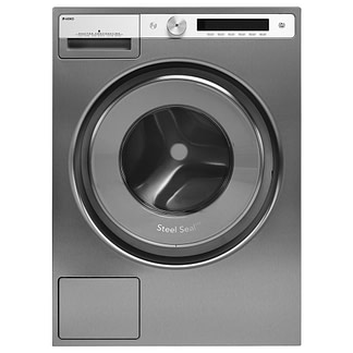 brushed steel washing machine