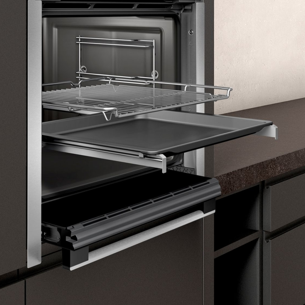 Neff B3AVH4HN1 N50 Slide & Hide AddedSteam Single Oven STAINLESS