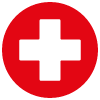 Swiss quality - image of a Swiss flag icon in red