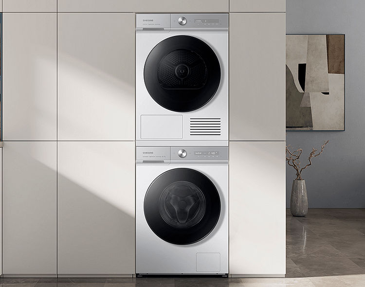 Samsung stacked laundry appliances