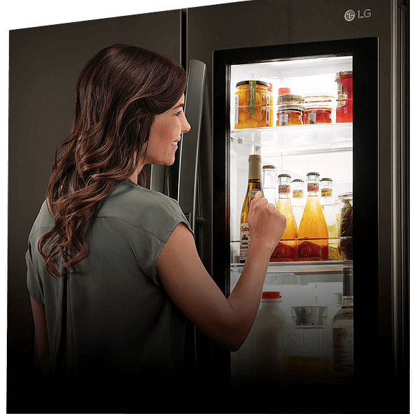 Lady with an LG American fridge freezer