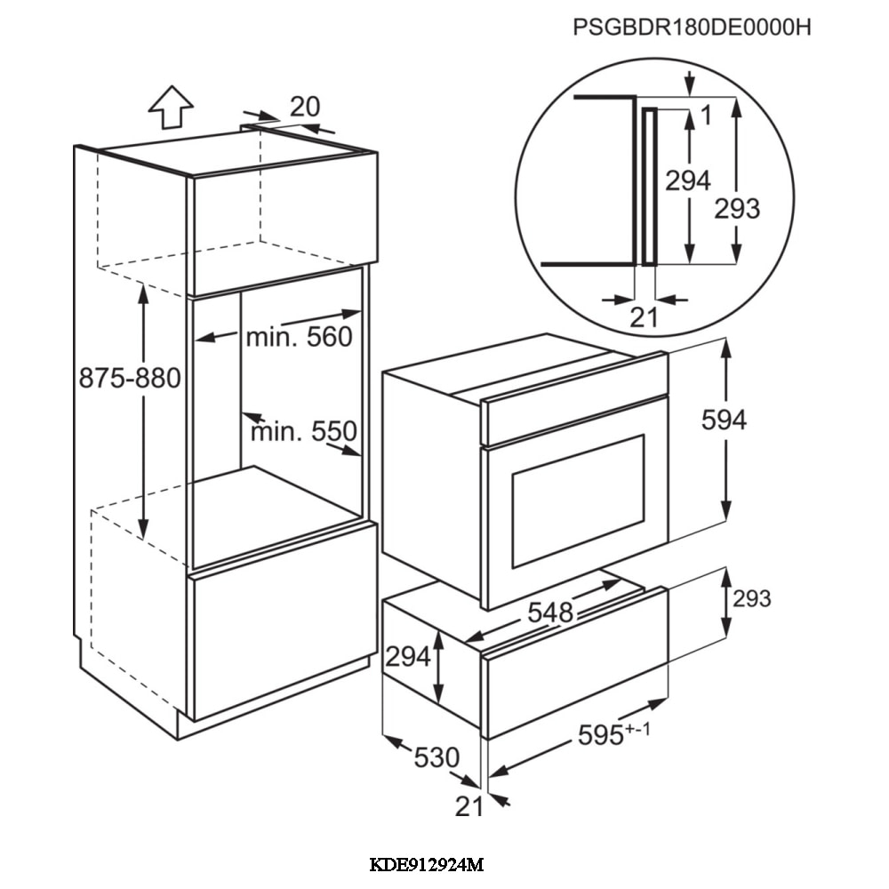 AEG KDE912924M 29cm Handleless Warming Drawer STAINLESS STEEL