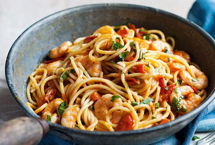 Appliance City - Recipes - Spicy Tomato and Prawn Spaghetti