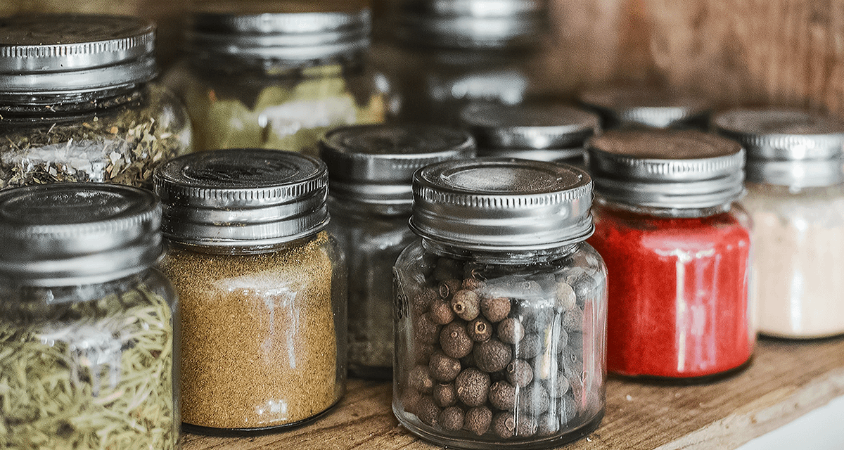 spices in storage jars