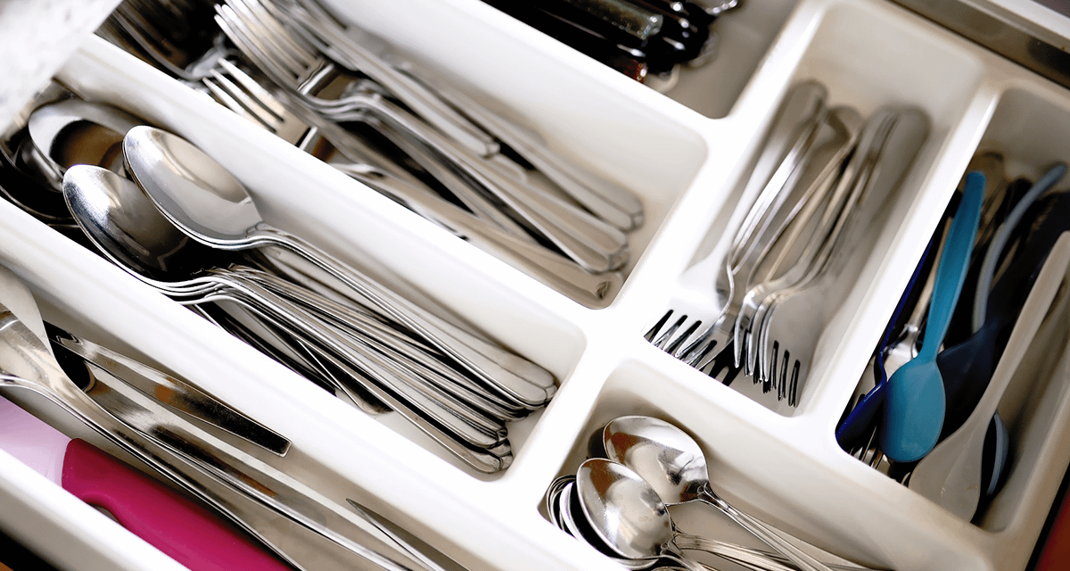 un organised cutlery drawer