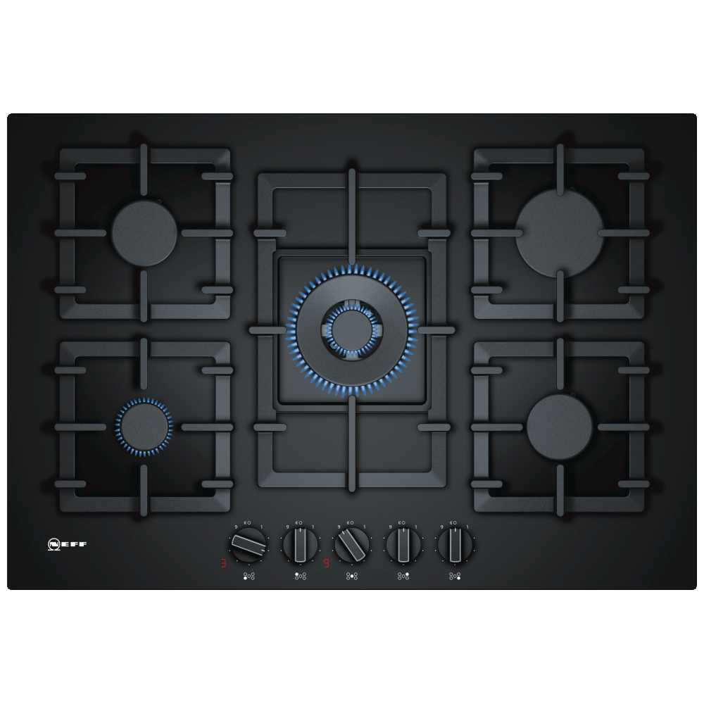 Neff T27CA59S0 75cm 5 Burner FlameSelect Gas On Glass Hob BLACK Appliance City