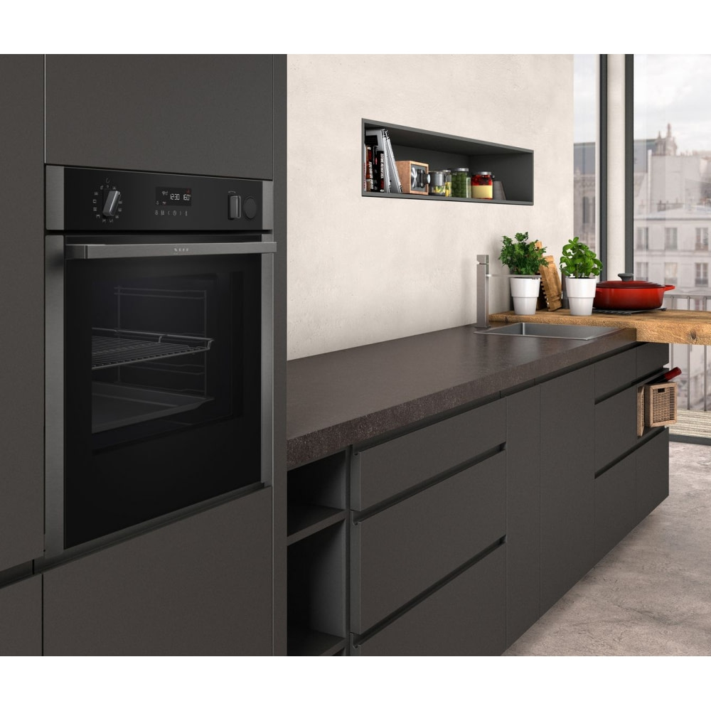Neff B5ACH7AG0 N50 Slide & Hide Pyrolytic Single Oven GRAPHITE