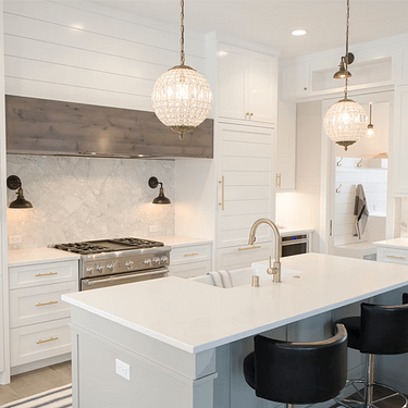 White modern kitchen with glossy surfaces
