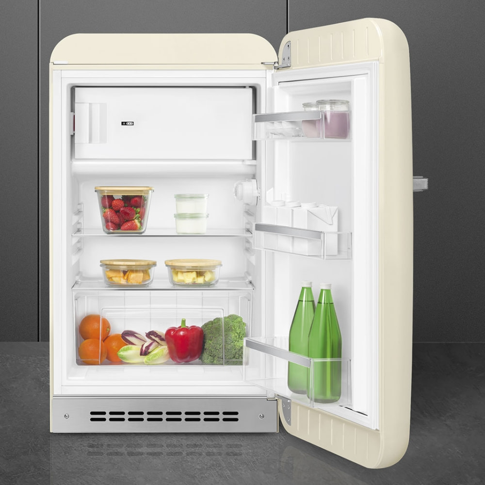 Smeg FAB10RCR5 55cm Retro Refrigerator Right Hand Hinge - CREAM - Appliance  City