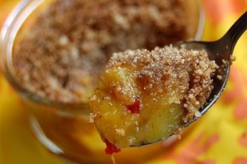 hot and sweet mango crumble