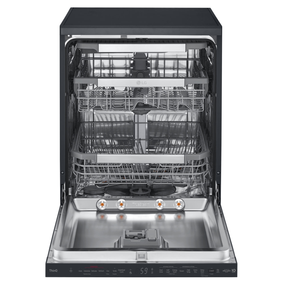LG DF455HMS 60cm Freestanding Dishwasher BLACK STEEL Appliance City