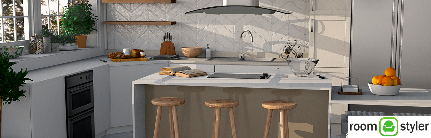 Example of 3D kitchen render made on Roomstyler