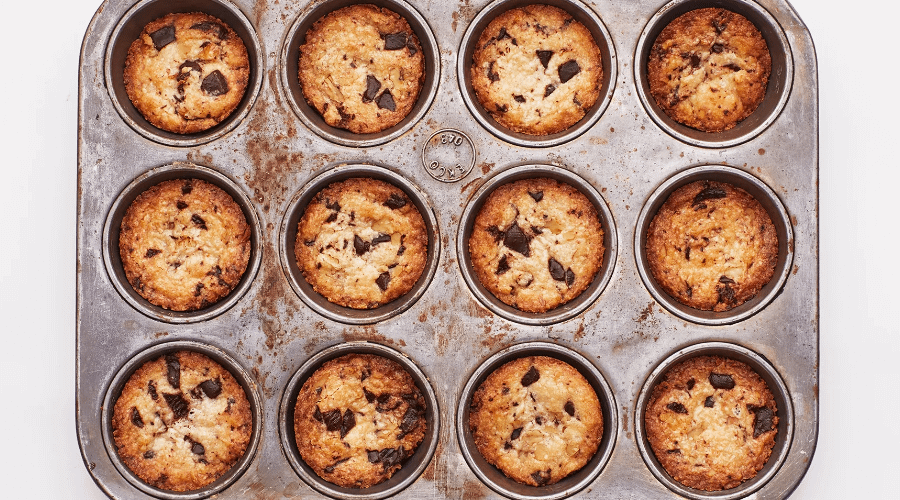 Cookies baked in a muffin tin